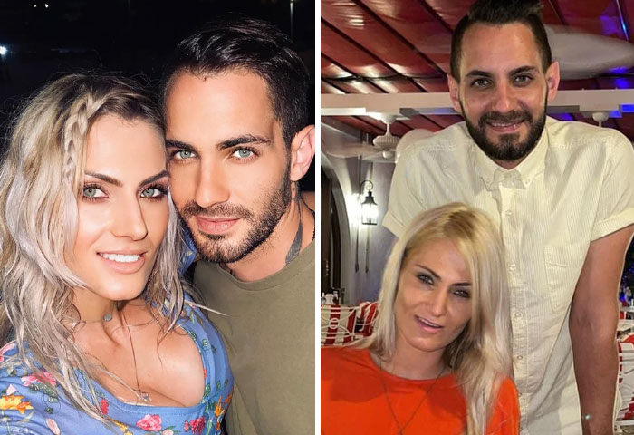 Two side-by-side photos showing influencers before and after heavy editing on their Instagram posts.