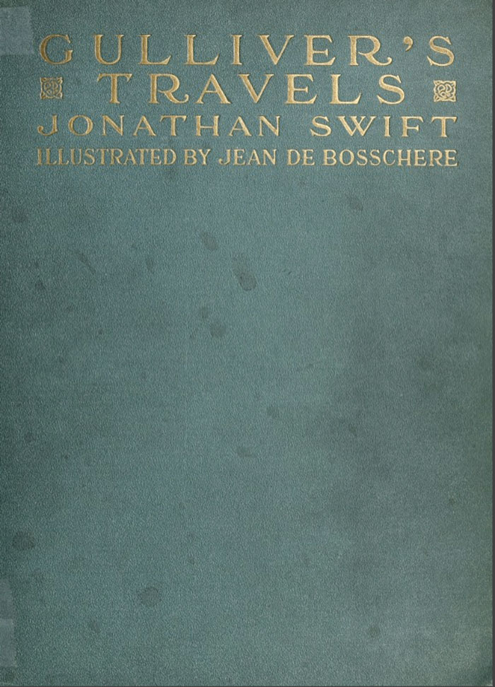 Vintage green book cover of Gulliver's Travels by Jonathan Swift, featured in excellent books recommended by readers online.