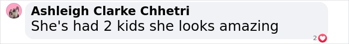 Comment saying she looks amazing after having two kids, related to Meghan Trainor's makeover and weight loss.