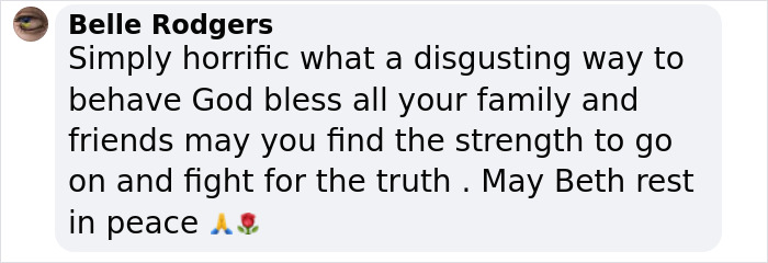 Comment on social media about a mom mysteriously passing away on Turkey vacation, with condolences and prayers for peace.