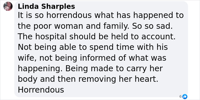 Comment expressing outrage over a mom mysteriously passing away on a Turkey vacation with her heart missing.