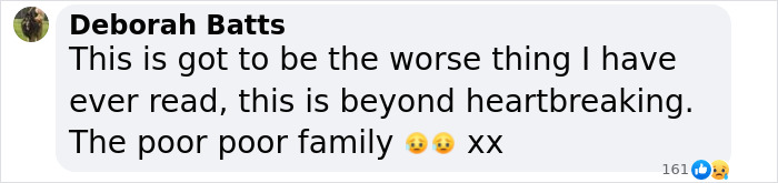 Facebook comment expressing heartbreak over mom's mysterious death and missing heart found in Turkey vacation autopsy.