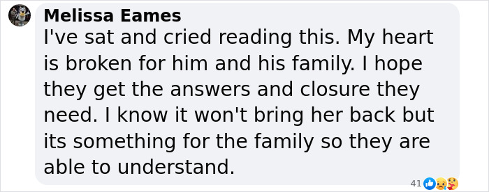 Facebook comment expressing sadness and hope for answers after mom mysteriously passes away on Turkey vacation.