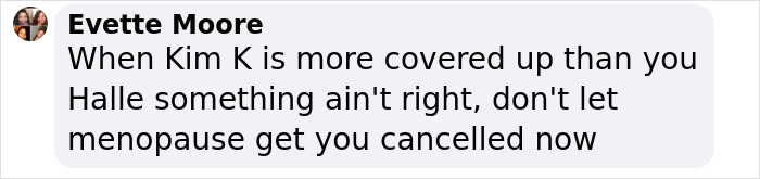 Screenshot of a social media comment discussing Halle Berry's stylist and her daring Met Gala outfit choice without panties. Screenshot of a social media comment discussing Halle Berry's stylist and her daring Met Gala outfit choice without panties.