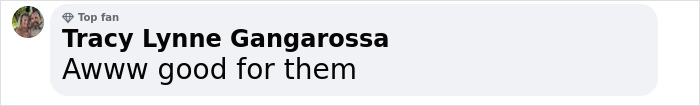 Tracy Lynne Gangarossa commenting with a heart emoji on a social media post about talent and beach walk.