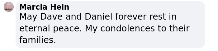 Comment expressing condolences for Dave and Daniel, mourning the loss of a famous drummer in a plane crash.