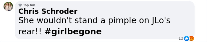 Comment on social media post with Netflix star exposing crotch in viral x-rated wardrobe malfunction at Cannes, with angry emoji reactions.