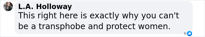 Comment by L.A. Holloway discussing the impact of transphobia related to the lesbian beaten unconscious for using McDonald's bathroom.