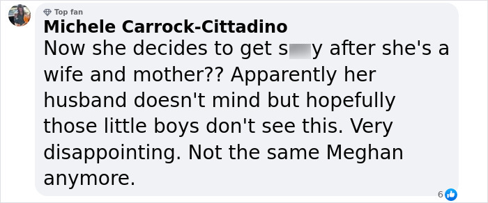 Comment criticizing Meghan Trainor's makeover after weight loss and plastic surgery, expressing disappointment.
