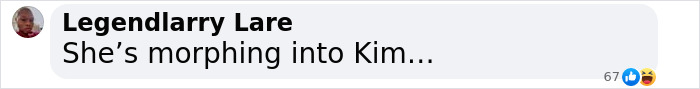 Comment saying Kris Jenner's plastic surgeon is making her look like Kim Kardashian, sparking viral reactions. Comment saying Kris Jenner's plastic surgeon is making her look like Kim Kardashian, sparking viral reactions.