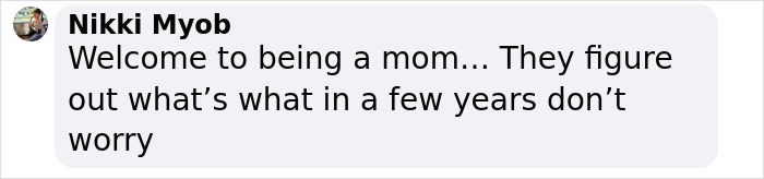 Comment from Nikki Myob about motherhood in a text box, relating to Charlize Theron&rsquo;s children having zero respect.