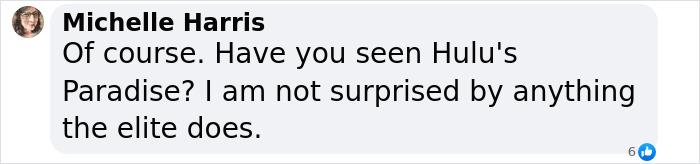 Comment by Michelle Harris discussing skepticism about the elite related to a secret underground city claim. Comment by Michelle Harris discussing skepticism about the elite related to a secret underground city claim.