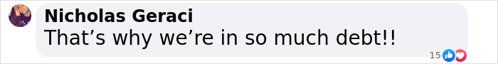 Comment by Nicholas Geraci expressing concern about debt, related to claims of a $21 trillion underground city for the rich. Comment by Nicholas Geraci expressing concern about debt, related to claims of a $21 trillion underground city for the rich.
