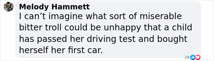 Comment defending Princess Andre after buying a $13,000 car, addressing online trolls and negativity.