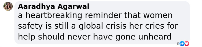 Comment highlighting heartbreaking final texts of tourist abducted and left in coma, emphasizing ongoing women safety crisis. Comment highlighting heartbreaking final texts of tourist abducted and left in coma, emphasizing ongoing women safety crisis.