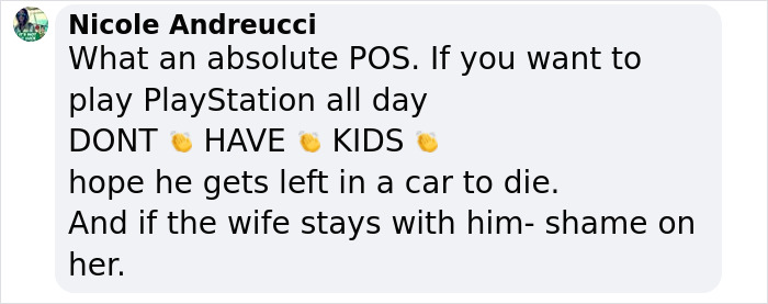Comment expressing anger towards a man who left his toddler to pass in a hot car, criticizing the wife as well. Comment expressing anger towards a man who left his toddler to pass in a hot car, criticizing the wife as well.