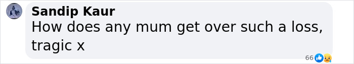 Comment expressing grief over loss, mentioning a mother's struggle to cope with tragedy. Comment expressing grief over loss, mentioning a mother's struggle to cope with tragedy.