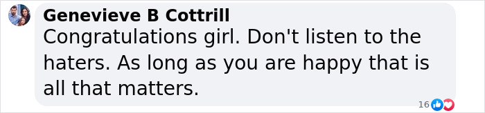Comment from Genevieve B Cottrill congratulating and encouraging Elon Musk's trans daughter Vivian on her modeling debut.