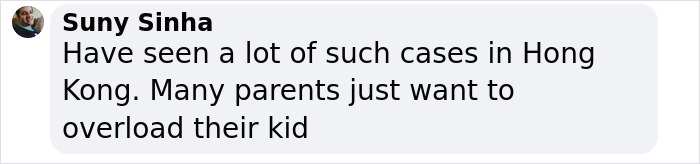 Screenshot of a social media comment mentioning parents overloading their kids, related to monster mom forcing 4YO in car. Screenshot of a social media comment mentioning parents overloading their kids, related to monster mom forcing 4YO in car.