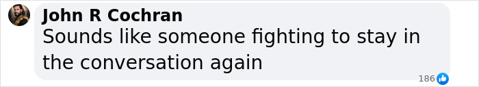 Screenshot of a social media comment by John R Cochran reacting to Ben Shapiro dragged after slamming Taylor Swift and Jennifer Lopez. Screenshot of a social media comment by John R Cochran reacting to Ben Shapiro dragged after slamming Taylor Swift and Jennifer Lopez.