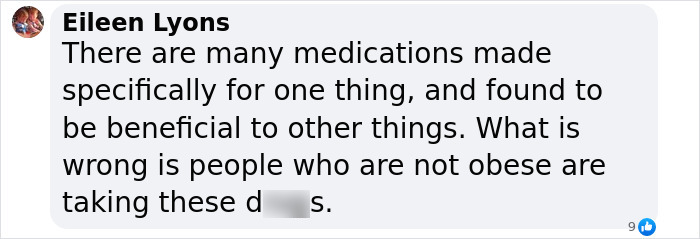 Screenshot of a social media comment discussing concerns related to Ozempic teeth and weight loss medications.