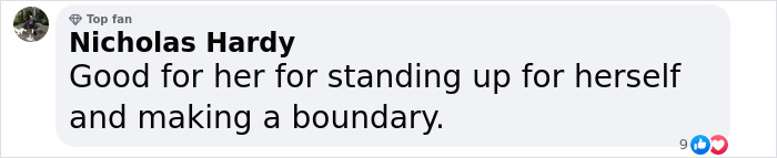 Comment by Nicholas Hardy praising Rosamund Pike for standing up for herself in Bond girl auditions discussion.