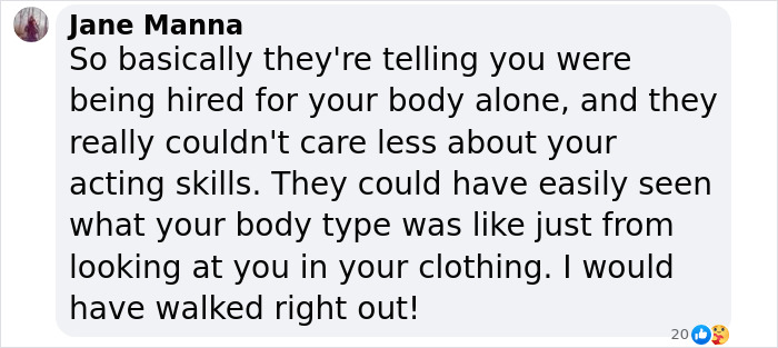 Commenter Jane Manna discusses body-focused casting pressures during Bond girl auditions and its impact on actors.