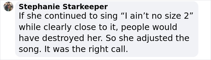 Comment about Meghan Trainor's makeover, discussing weight loss and plastic surgery reactions.