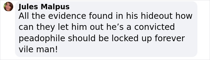 Comment by Jules Malpus expressing anger over evidence related to Madeleine McCann case and a convicted offender.