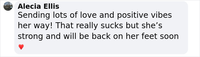 Comment expressing support and positive vibes for Bindi Irwin after hospital update on medical emergency.