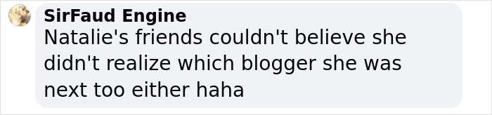 Comment on social media post discussing a vlogger unknowingly recording a video next to an A-list star.