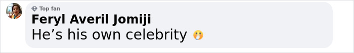 Comment by Feryl Averil Jomiji saying he&rsquo;s his own celebrity with a shocked face emoji discussing a vlog recording incident.