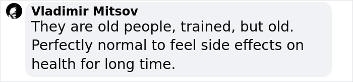 Comment by Vladimir Mitsov about astronauts facing health side effects after extended space missions, highlighting their struggles.