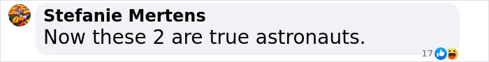Comment stating now these 2 are true astronauts, highlighting astronauts who spent 286 days in space and their struggles after returning.