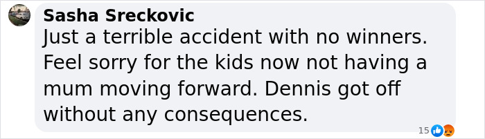 Comment expressing sorrow over fatal cyclist crash and apology to late Olympian wife after avoiding jail.