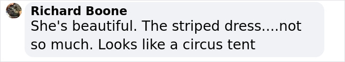 Comment by Richard Boone criticizing striped dress as circus tent, related to Halle Berry first victim of Cannes dress code. Comment by Richard Boone criticizing striped dress as circus tent, related to Halle Berry first victim of Cannes dress code.
