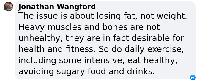 Comment on fat loss advice emphasizing daily exercise and healthy eating to burn fat better with Ozempic.