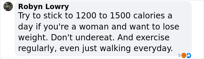 Comment about calorie intake and exercise tips related to foods that burn fat better with Ozempic use.