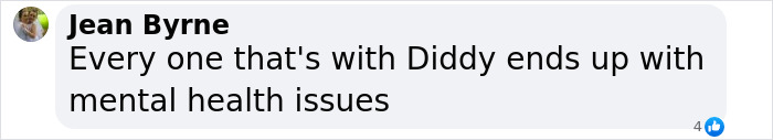 Comment on social media mentioning Diddy and referencing mental health issues related to Britney Spears&rsquo; wild party discussed during trial.
