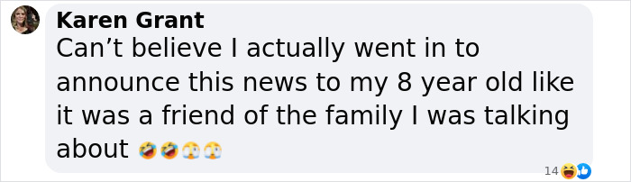Woman named Karen Grant reacting emotionally on social media, mentioning telling news about Peppa Pigs Mummy Pig giving birth. Woman named Karen Grant reacting emotionally on social media, mentioning telling news about Peppa Pigs Mummy Pig giving birth.