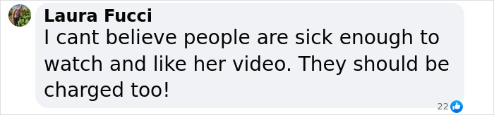 Comment from Laura Fucci expressing disbelief at people liking a video of animal torture on social media.