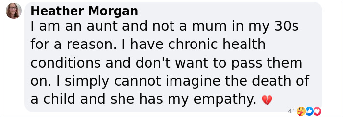 Screenshot of a Facebook comment expressing empathy for a desperate mom raising funds to freeze her 13-year-old son's body. Screenshot of a Facebook comment expressing empathy for a desperate mom raising funds to freeze her 13-year-old son's body.
