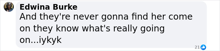 Screenshot of a social media comment discussing the disappearance in the Diddy case, sparking eerie theories.