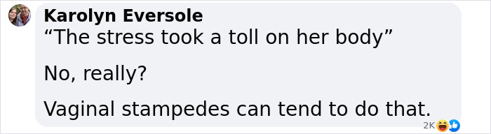 Screenshot of a social media comment discussing bleeding and health impact after extreme adult content activity.