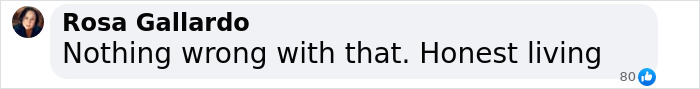 Comment by Rosa Gallardo supporting honest living, referencing America's Next Top Model winner selling Avon in Montana. Comment by Rosa Gallardo supporting honest living, referencing America's Next Top Model winner selling Avon in Montana.
