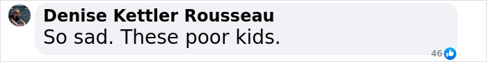 Facebook comment from Denise Kettler Rousseau expressing sadness for kids during traumatic kindergarten graduation brawl between parents.