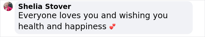 Comment from Shelia Stover expressing love and well wishes for Bindi Irwin's health and happiness after medical emergency.