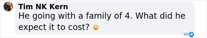 Comment from Tim NK Kern questioning the expected cost of a one-day family trip to Disney World sparking price debate. Comment from Tim NK Kern questioning the expected cost of a one-day family trip to Disney World sparking price debate.