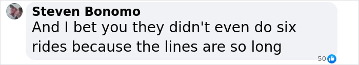 Comment about long lines impacting value of one-day family trip to Disney World sparking debate over price. Comment about long lines impacting value of one-day family trip to Disney World sparking debate over price.