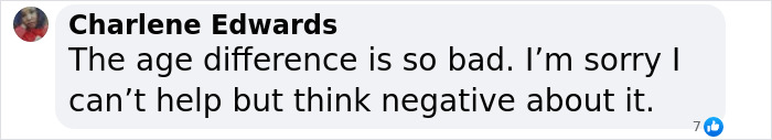 Comment from Charlene Edwards discussing the age difference in Gigi Hadid and Bradley Cooper's relationship. Comment from Charlene Edwards discussing the age difference in Gigi Hadid and Bradley Cooper's relationship.